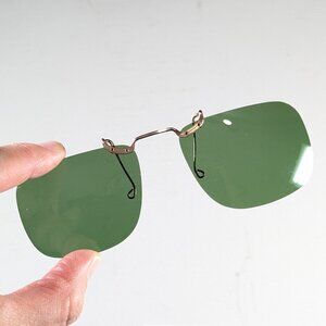 Green Cool-Ray Polaroid slide-on sunglasses, gold and green clip on sunglasses